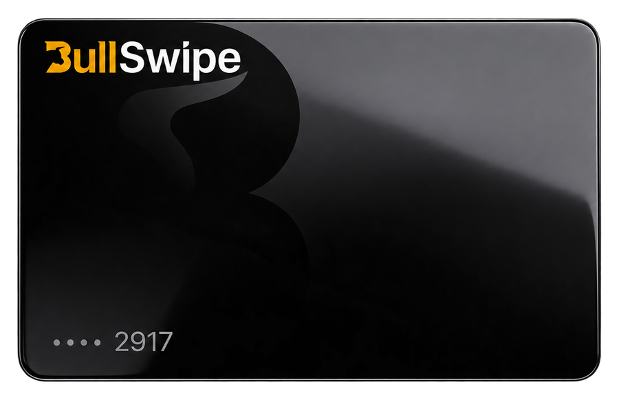 BullSwipe virtual-card artwork with a transparent background.